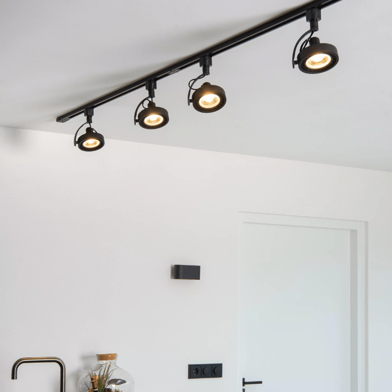 Riel Electrificado Negro 110V Sobreponer 197.5 CM - Wattko